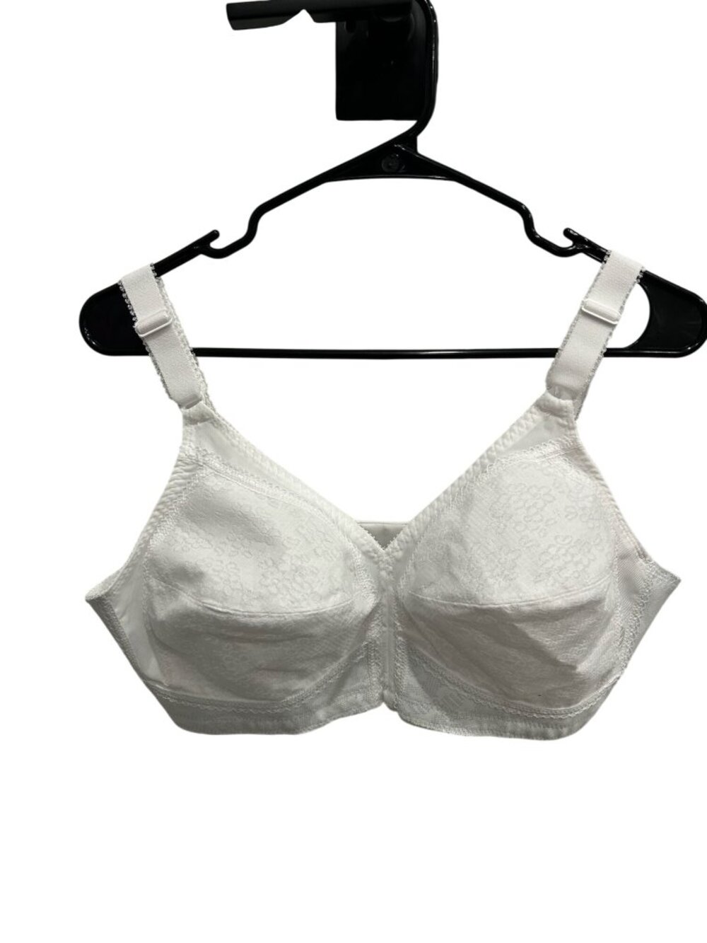 Playtex 40C White Floral Lace Full Coverage Wireless Bra Retro Floralcore